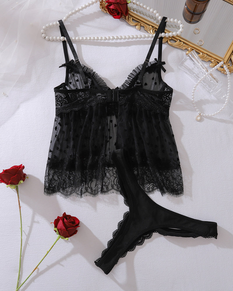 Rosa™ | Átlátszó Háló Top & Slip Szett