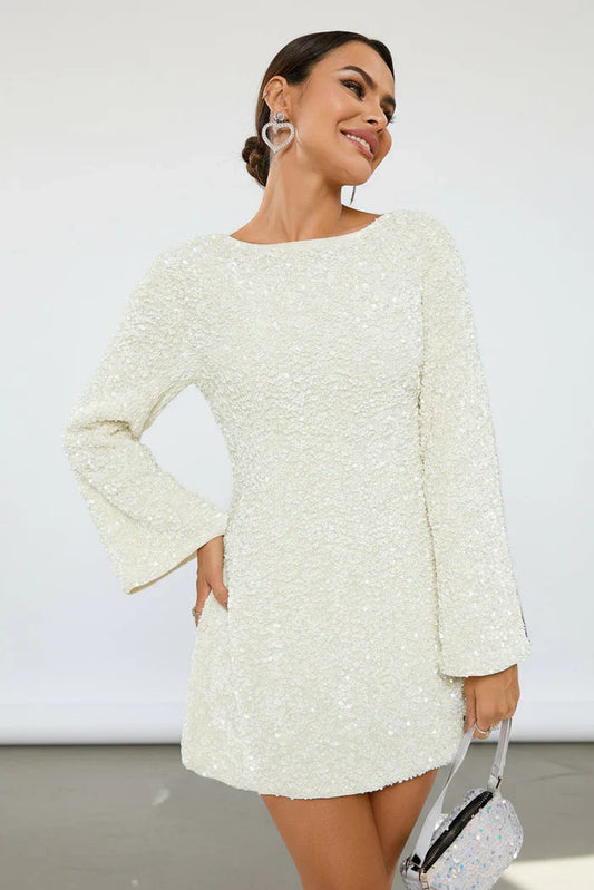 Clara - Paillettenkleid hátul masnival