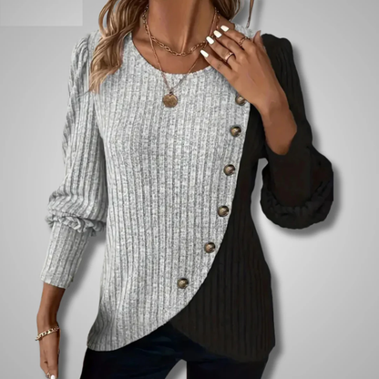 Kaia | Elegáns Hosszú Ujjú Kötött Blúz