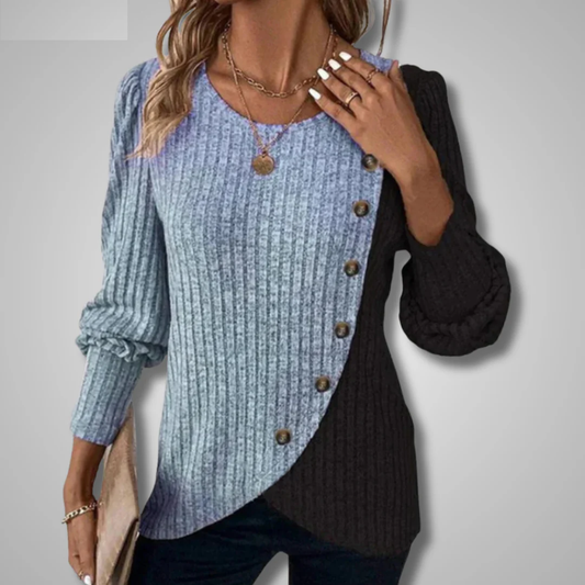 Kaia | Elegáns Hosszú Ujjú Kötött Blúz