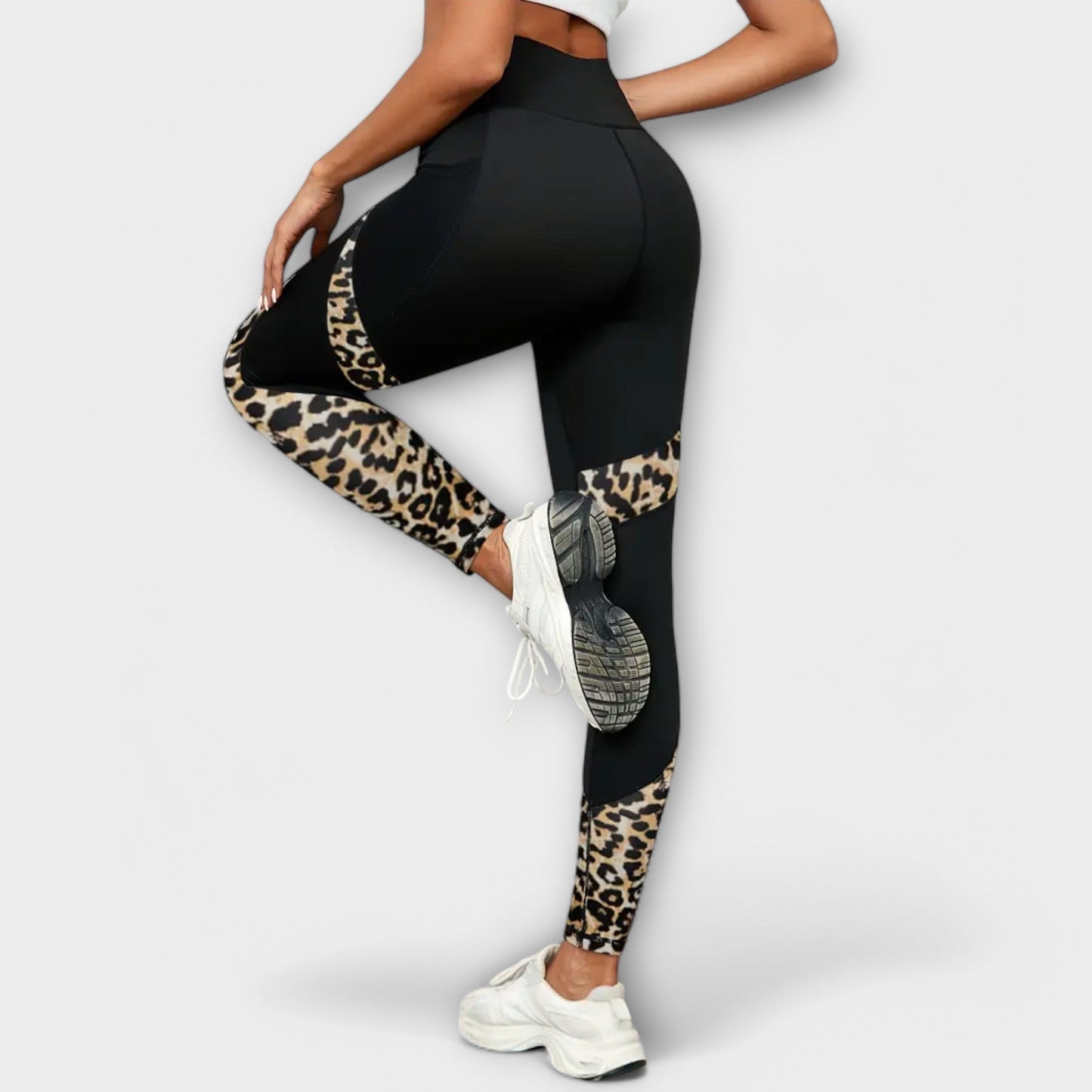 Graciella - Magasított derekú mintás leggings leopárd mintával
