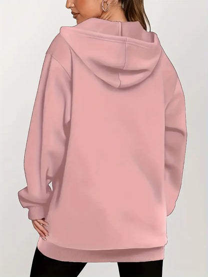 Angeleen - Geometrikus Mintás Kapucnis Kabát Cipzárral