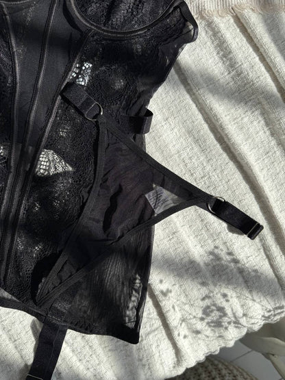 Alessandra™ | Fekete Sátoros Éjjeli Ruha Mirage