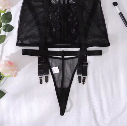 Alessandra™ | Fekete Sátoros Éjjeli Ruha Mirage